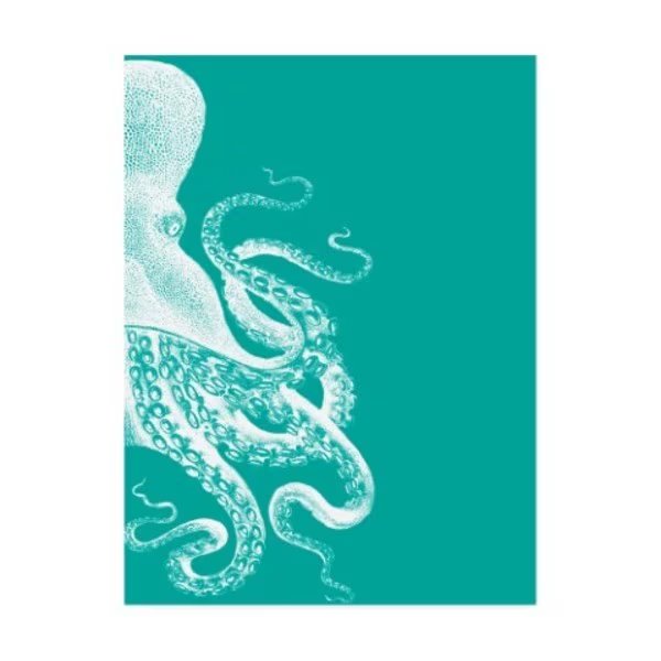 Fab Funky 'Octopus Green And Cream B' Canvas Art, 24x32, Trademark Fine Art, Mfr#: WAG12405-C2432GG